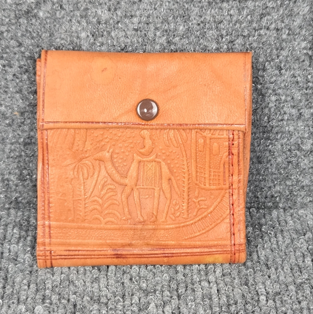 Embossed Tan Leather Wallet